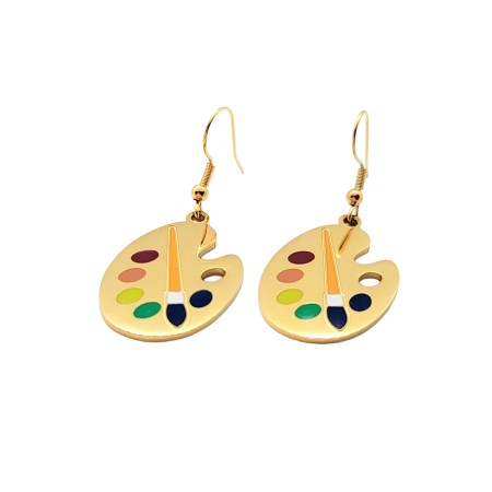 Earrings steel gold palet